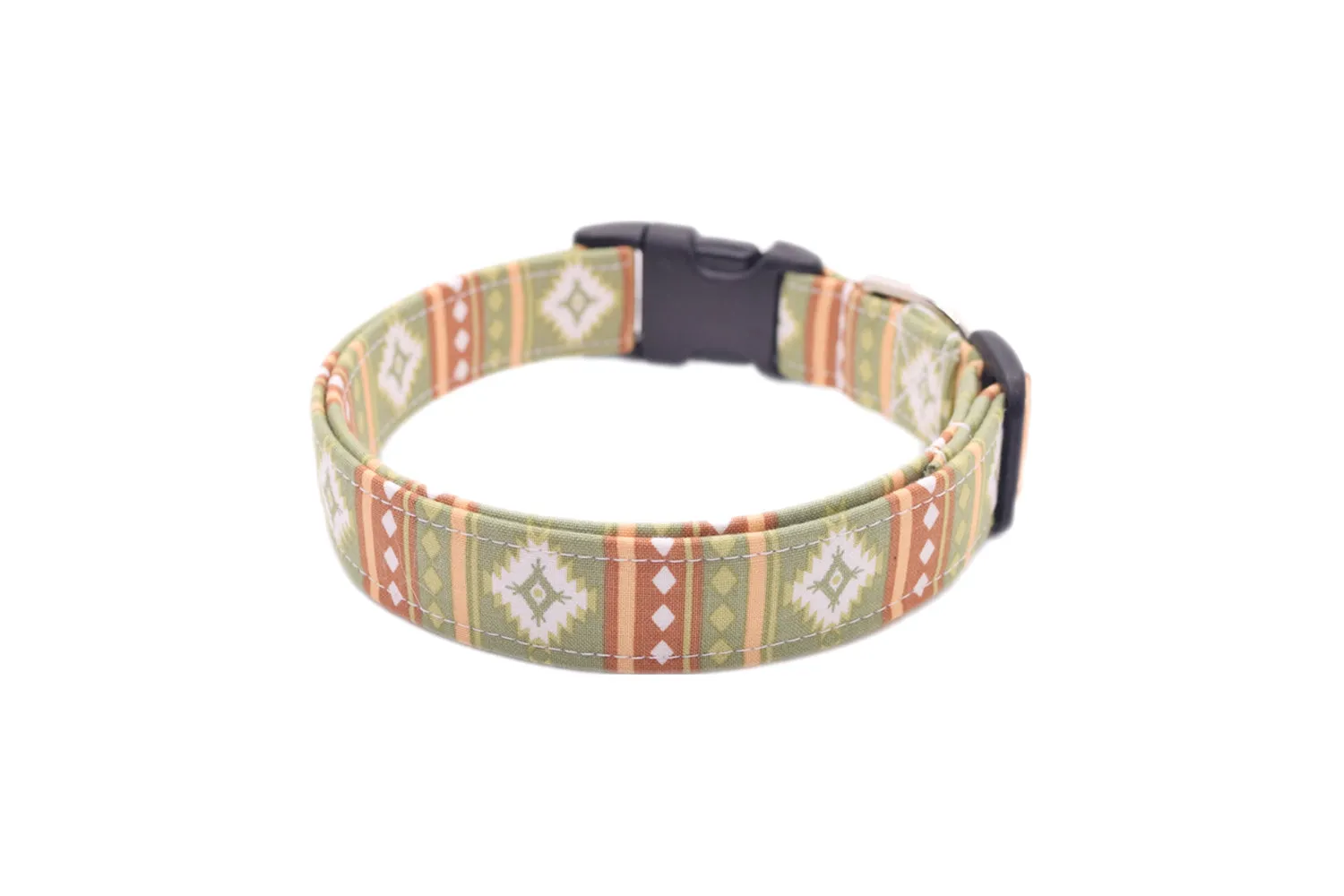 Green Southwest Tribal Dog Collar