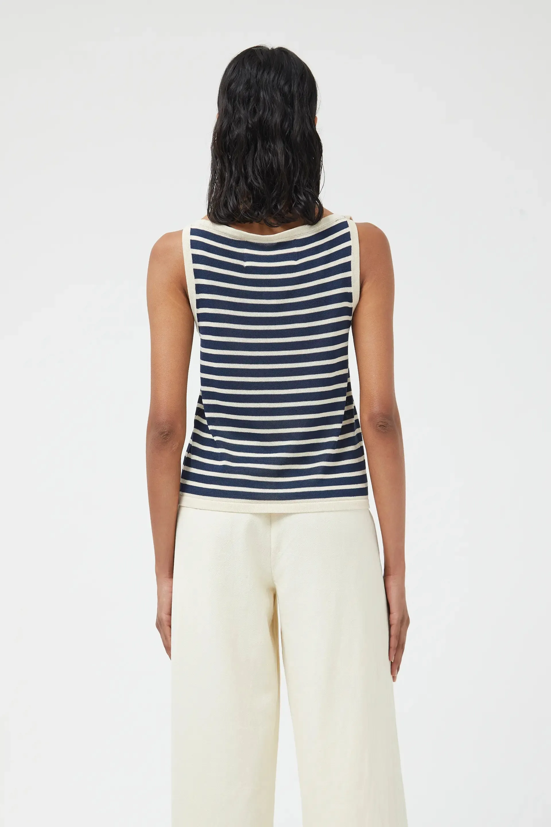 Off White Straight Cut Cotton Pants