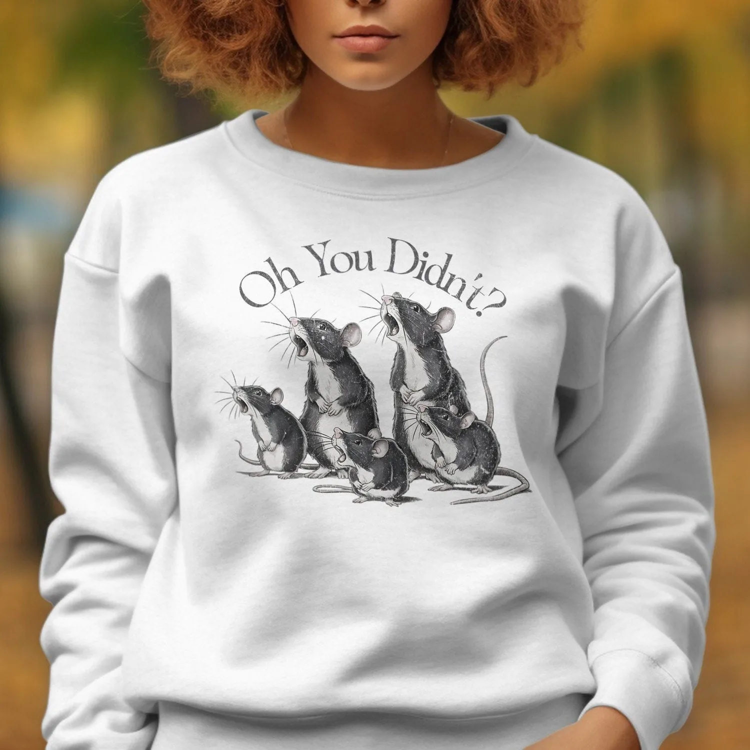 Oh You Didn't? Funny Vintage Mouse Graphic, T-Shirt for Animal Lovers, Halloween Sweatshirt